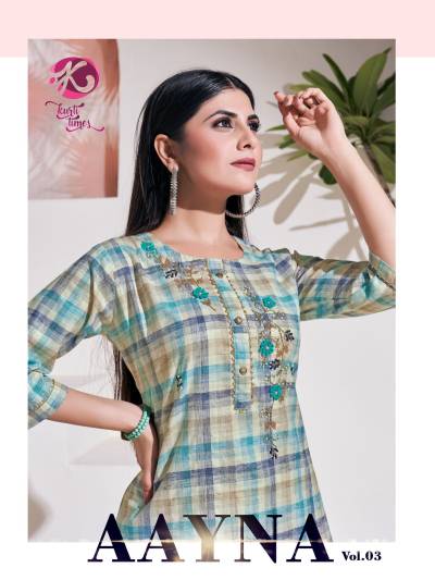 Aayna Vol 3 By Kurti Times Fancy Cotton Handwork Kurti Collection